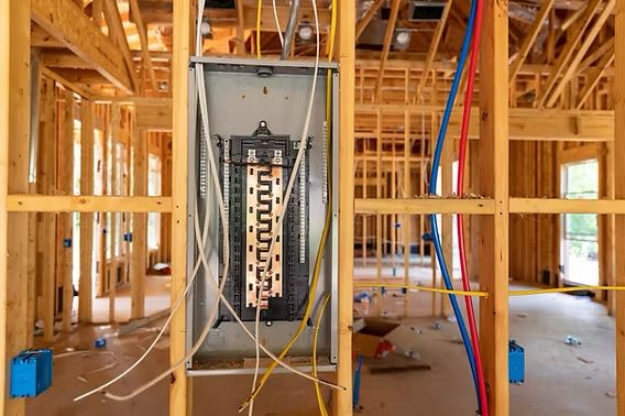 Framed panel with rough wiring